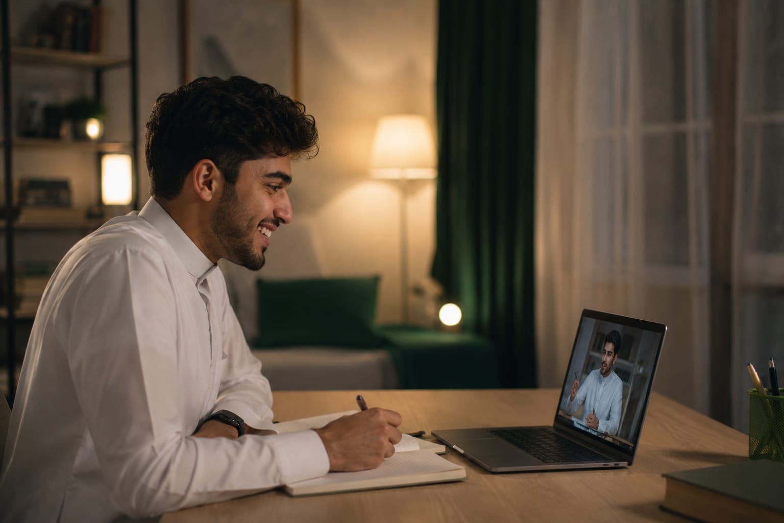طالب في جلسة دروس خصوصية أونلاين